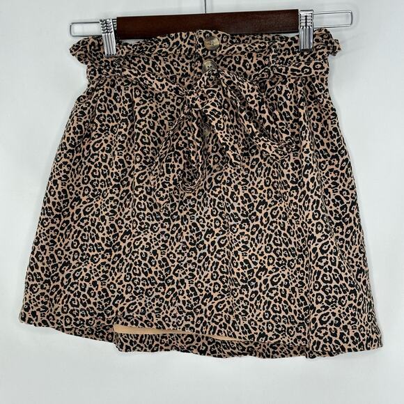 American Eagle Cheetah Print Miniskirt Paperbag Waist Size XS Mob Wife Aesthetic - Picture 1 of 5